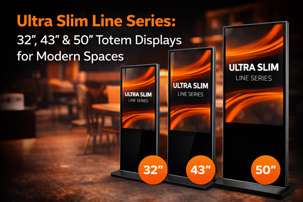 Ultra Slim Line Series 32, 43 & 50 Totem Displays for Modern Spaces