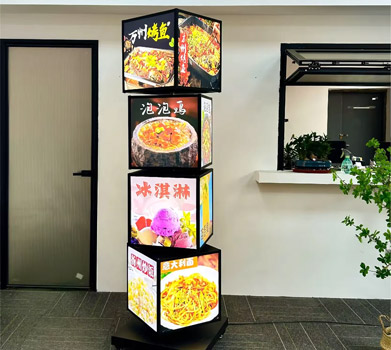 LED 4 Layers Standing Rotating Light Box