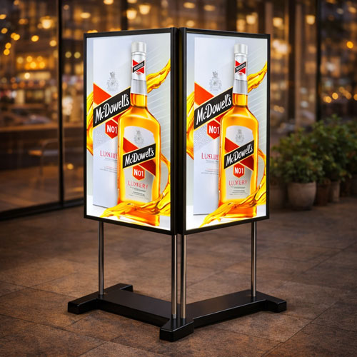 Ultra Slim Signage Double Road Stand